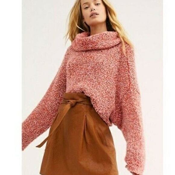 Free People BFF Cowl Neck Sweater Scarlet Flame - Picture 1 of 9